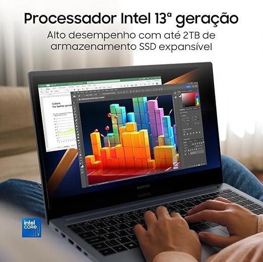 Samsung Galaxy Book4 Intel® Core™ i5-1335U, Windows 11 Home, 8GB, 512GB SSD, Iris Xe, 15.6'' Full HD LED, 1.55kg*. - Imagem 6